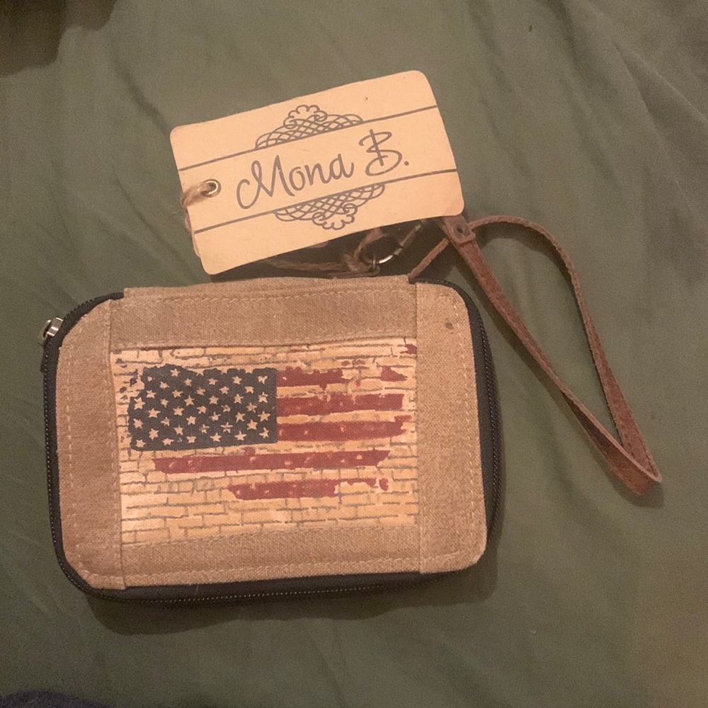 Mona B Flag Wallet 6"W x 4.4"H - M-3040